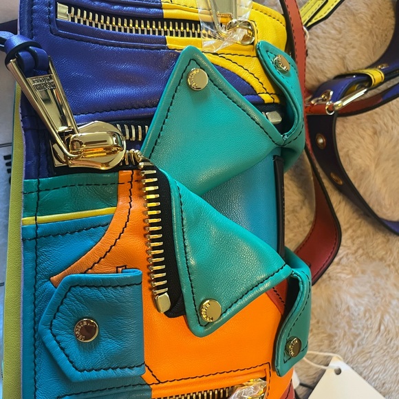 Moschino Yellow and Blue Mini Bag with Bold Design - Picture 4 of 6